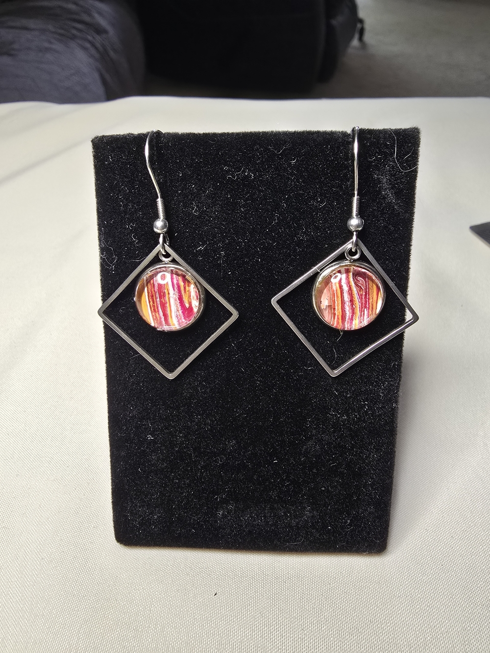 🌟3 for $18!🌟One Of A Kind, Handmade Acrylic Pour Glass Drop Earrings